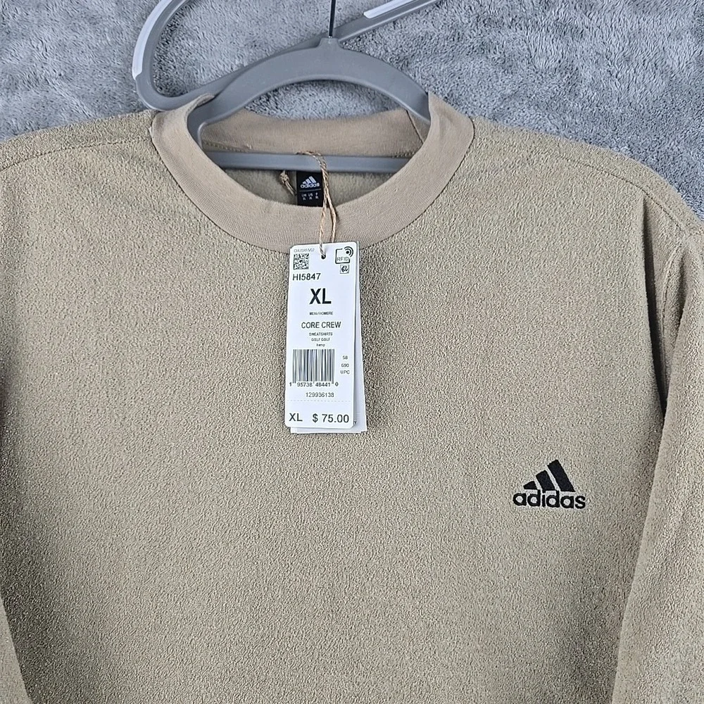 Adidas‎ Core Crew Golf Sweater Mens Size XL Brown Crewneck Pullover Soft NWT